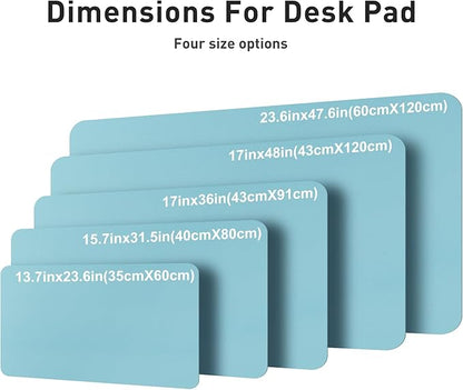 Aothia Faux Leather Desk Mat – Large Mouse Pad, Non - Slip PU Leather Blotter, Waterproof Writing Surface for Office and Home (Blue Topaz, 47.2" x 23.6") | Desk Pads Blotters - TrueDesk