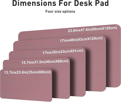 Aothia Faux Leather Desk Mat – Large Mouse Pad, Non - Slip PU Leather Blotter, Waterproof Writing Surface for Office and Home (Dark Pink, 47.2" x 23.6") | Desk Pads Blotters - TrueDesk