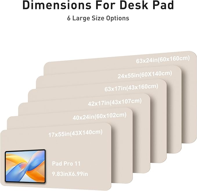 Aothia Faux Leather Desk Mat - Large Mouse Pad, Non - Slip PU Leather Blotter, Waterproof Writing Surface for Office and Home (Eggshell, 40" x 24") | Desk Pads Blotters - TrueDesk