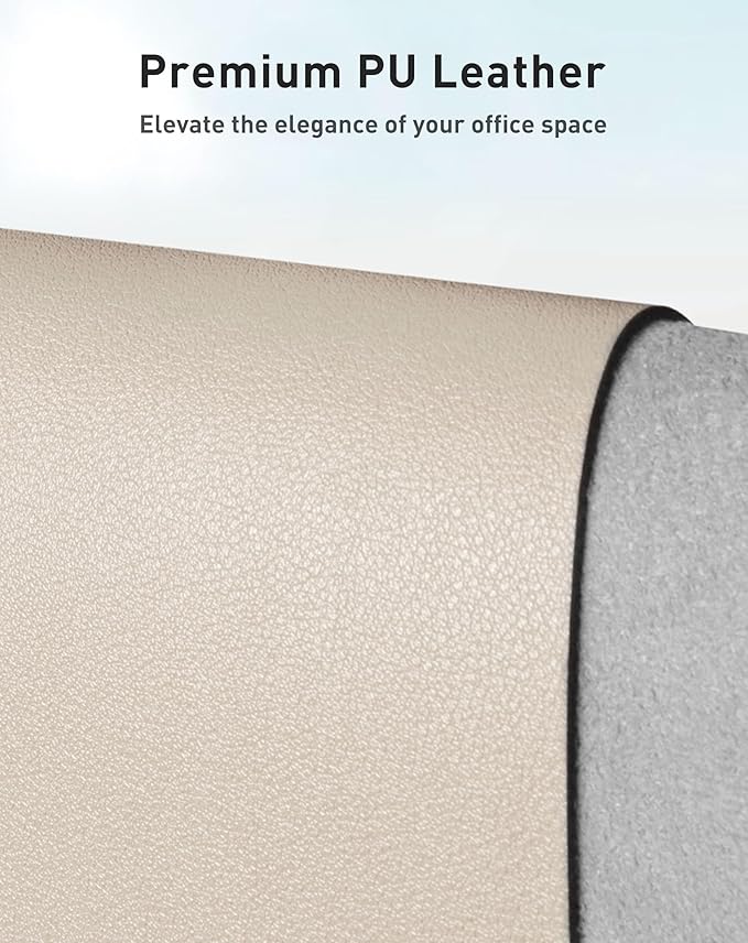 Aothia Faux Leather Desk Mat - Large Mouse Pad, Non - Slip PU Leather Blotter, Waterproof Writing Surface for Office and Home (Eggshell, 40" x 24") | Desk Pads Blotters - TrueDesk