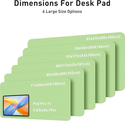 Aothia Faux Leather Desk Mat - Large Mouse Pad, Non - Slip PU Leather Blotter, Waterproof Writing Surface for Office and Home (Foam Green, 42" x 17") | Desk Pads Blotters - TrueDesk