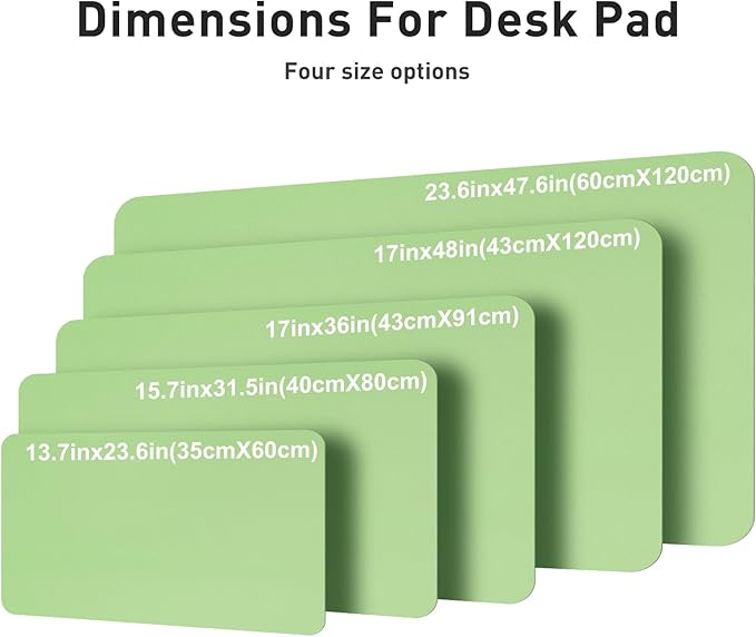 Aothia Faux Leather Desk Mat – Large Mouse Pad, Non - Slip PU Leather Blotter, Waterproof Writing Surface for Office and Home (Foam Green, 47.2" x 23.6") | Desk Pads Blotters - TrueDesk