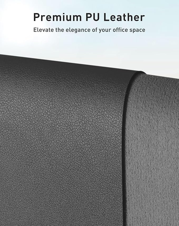 Aothia Faux Leather Desk Mat - Large Mouse Pad, Non - Slip PU Leather Blotter, Waterproof Writing Surface for Office and Home (Grey, 63" x 17") | Desk Pads Blotters - TrueDesk