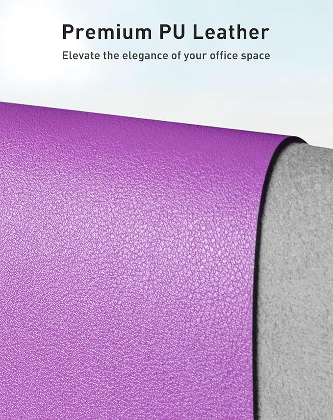 Aothia Faux Leather Desk Mat - Large Mouse Pad, Non - Slip PU Leather Blotter, Waterproof Writing Surface for Office and Home (Iris Violet, 40" x 24") | Desk Pads Blotters - TrueDesk