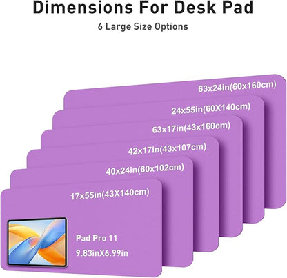 Aothia Faux Leather Desk Mat - Large Mouse Pad, Non - Slip PU Leather Blotter, Waterproof Writing Surface for Office and Home (Iris Violet, 42" x 17") | Desk Pads Blotters - TrueDesk