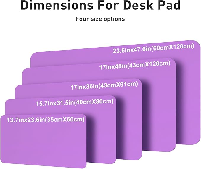 Aothia Faux Leather Desk Mat – Large Mouse Pad, Non - Slip PU Leather Blotter, Waterproof Writing Surface for Office and Home (Iris Violet, 47.2" x 23.6") | Desk Pads Blotters - TrueDesk