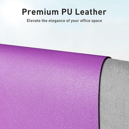 Aothia Faux Leather Desk Mat – Large Mouse Pad, Non - Slip PU Leather Blotter, Waterproof Writing Surface for Office and Home (Iris Violet, 47.2" x 23.6") | Desk Pads Blotters - TrueDesk