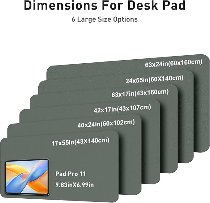 Aothia Faux Leather Desk Mat - Large Mouse Pad, Non - Slip PU Leather Blotter, Waterproof Writing Surface for Office and Home (Jungle Green, 42" x 17") | Desk Pads Blotters - TrueDesk