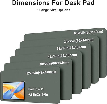 Aothia Faux Leather Desk Mat - Large Mouse Pad, Non - Slip PU Leather Blotter, Waterproof Writing Surface for Office and Home (Jungle Green, 42" x 17") | Desk Pads Blotters - TrueDesk