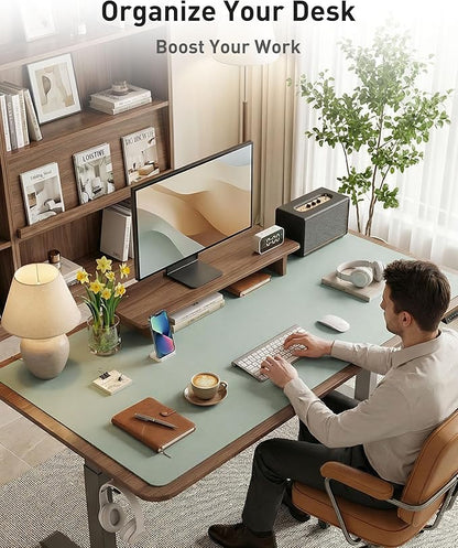 Aothia Faux Leather Desk Mat - Large Mouse Pad, Non - Slip PU Leather Blotter, Waterproof Writing Surface for Office and Home (Light Blue, 40" x 24") | Desk Pads Blotters - TrueDesk