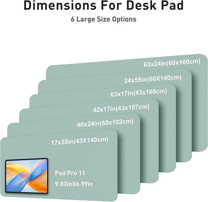 Aothia Faux Leather Desk Mat - Large Mouse Pad, Non - Slip PU Leather Blotter, Waterproof Writing Surface for Office and Home (Light Blue, 40" x 24") | Desk Pads Blotters - TrueDesk