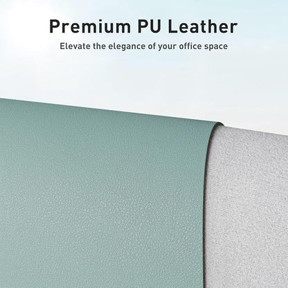 Aothia Faux Leather Desk Mat – Large Mouse Pad, Non - Slip PU Leather Blotter, Waterproof Writing Surface for Office and Home (Light Blue, 47.2" x 23.6") | Desk Pads Blotters - TrueDesk