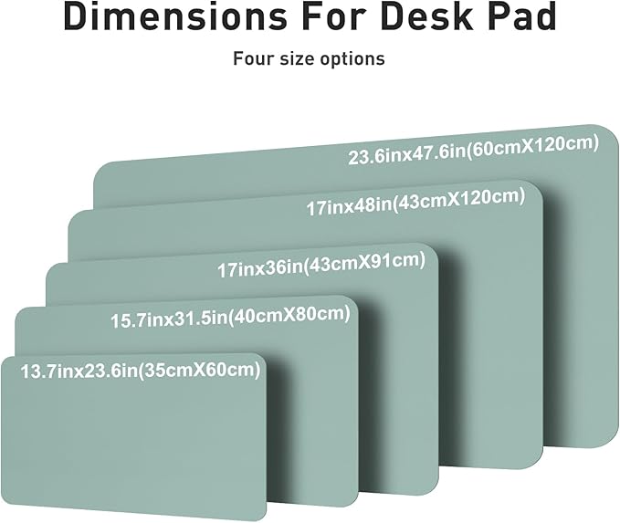 Aothia Faux Leather Desk Mat – Large Mouse Pad, Non - Slip PU Leather Blotter, Waterproof Writing Surface for Office and Home (Light Blue, 47.2" x 23.6") | Desk Pads Blotters - TrueDesk