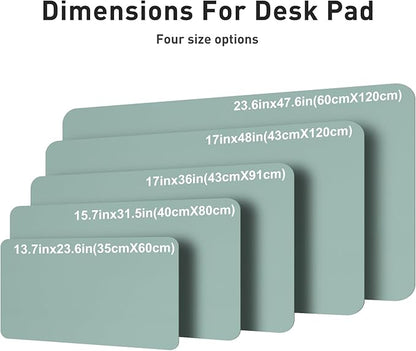 Aothia Faux Leather Desk Mat – Large Mouse Pad, Non - Slip PU Leather Blotter, Waterproof Writing Surface for Office and Home (Light Blue, 47.2" x 23.6") | Desk Pads Blotters - TrueDesk