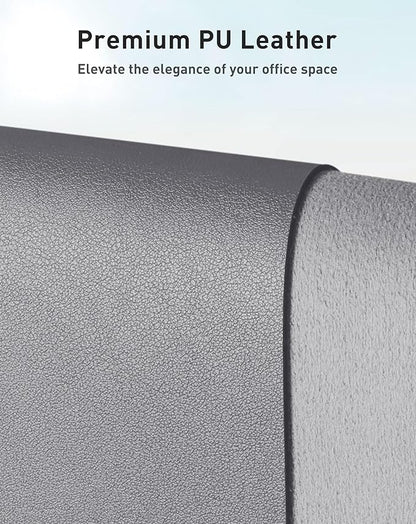 Aothia Faux Leather Desk Mat - Large Mouse Pad, Non - Slip PU Leather Blotter, Waterproof Writing Surface for Office and Home (Light Grey, 40" x 24") | Desk Pads Blotters - TrueDesk