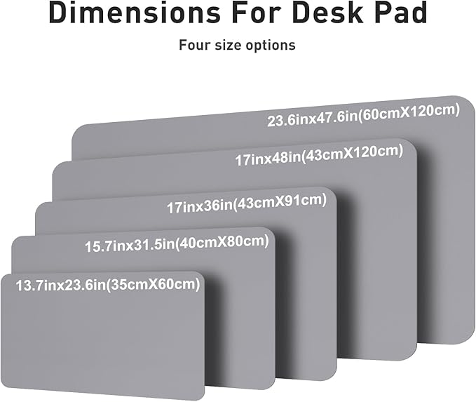 Aothia Faux Leather Desk Mat – Large Mouse Pad, Non - Slip PU Leather Blotter, Waterproof Writing Surface for Office and Home (Light Grey, 47.2" x 23.6") | Desk Pads Blotters - TrueDesk