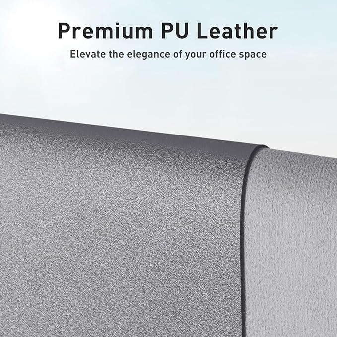 Aothia Faux Leather Desk Mat – Large Mouse Pad, Non - Slip PU Leather Blotter, Waterproof Writing Surface for Office and Home (Light Grey, 47.2" x 23.6") | Desk Pads Blotters - TrueDesk