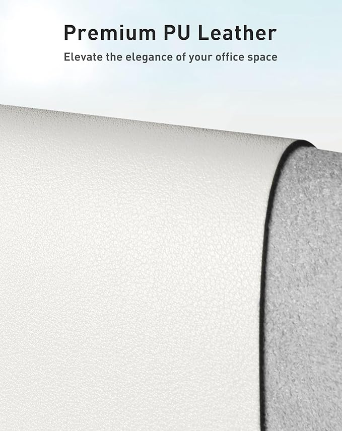 Aothia Faux Leather Desk Mat - Large Mouse Pad, Non - Slip PU Leather Blotter, Waterproof Writing Surface for Office and Home (Off - White, 40" x 24") | Desk Pads Blotters - TrueDesk
