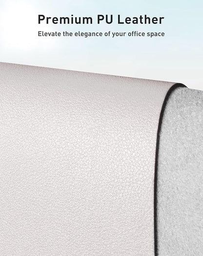 Aothia Faux Leather Desk Mat - Large Mouse Pad, Non - Slip PU Leather Blotter, Waterproof Writing Surface for Office and Home (Pale Lavender White, 42" x 17") | Desk Pads Blotters - TrueDesk
