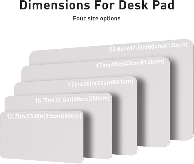 Aothia Faux Leather Desk Mat – Large Mouse Pad, Non - Slip PU Leather Blotter, Waterproof Writing Surface for Office and Home (Pale Lavender White, 47.2" x 23.6") | Desk Pads Blotters - TrueDesk