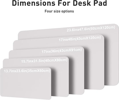 Aothia Faux Leather Desk Mat – Large Mouse Pad, Non - Slip PU Leather Blotter, Waterproof Writing Surface for Office and Home (Pale Lavender White, 47.2" x 23.6") | Desk Pads Blotters - TrueDesk