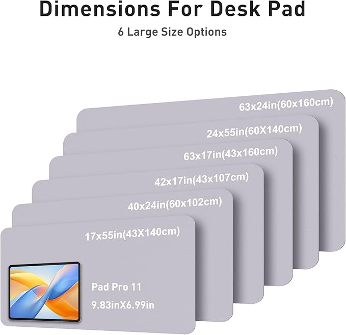 Aothia Faux Leather Desk Mat - Large Mouse Pad, Non - Slip PU Leather Blotter, Waterproof Writing Surface for Office and Home (Smoky Lavender, 40" x 24") | Desk Pads Blotters - TrueDesk