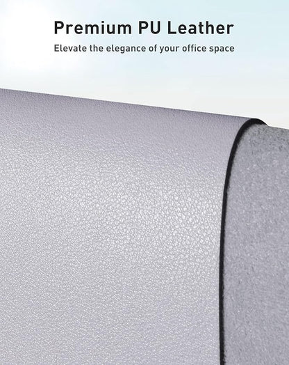 Aothia Faux Leather Desk Mat - Large Mouse Pad, Non - Slip PU Leather Blotter, Waterproof Writing Surface for Office and Home (Smoky Lavender, 42" x 17") | Desk Pads Blotters - TrueDesk