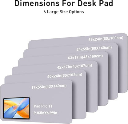 Aothia Faux Leather Desk Mat - Large Mouse Pad, Non - Slip PU Leather Blotter, Waterproof Writing Surface for Office and Home (Smoky Lavender, 42" x 17") | Desk Pads Blotters - TrueDesk