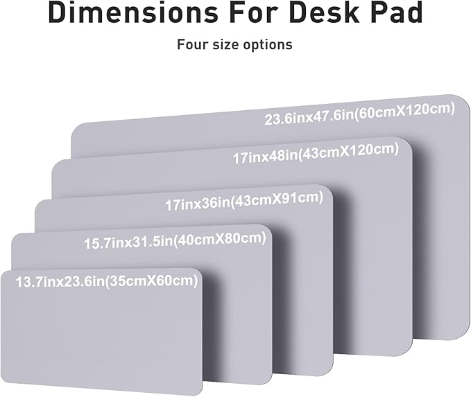 Aothia Faux Leather Desk Mat – Large Mouse Pad, Non - Slip PU Leather Blotter, Waterproof Writing Surface for Office and Home (Smoky Lavender, 47.2" x 23.6") | Desk Pads Blotters - TrueDesk
