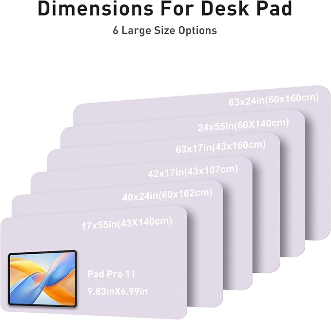 Aothia Faux Leather Desk Mat - Large Mouse Pad, Non - Slip PU Leather Blotter, Waterproof Writing Surface for Office and Home (Soft Lavender, 40" x 24") | Desk Pads Blotters - TrueDesk