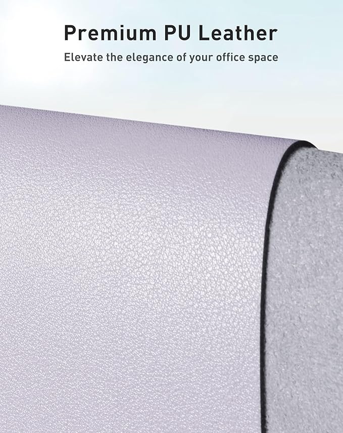Aothia Faux Leather Desk Mat - Large Mouse Pad, Non - Slip PU Leather Blotter, Waterproof Writing Surface for Office and Home (Soft Lavender, 40" x 24") | Desk Pads Blotters - TrueDesk