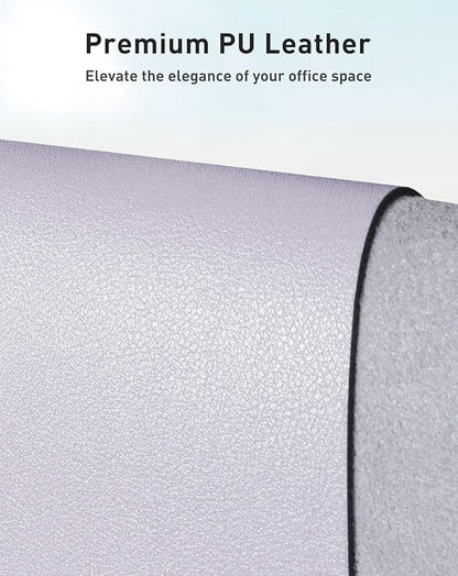 Aothia Faux Leather Desk Mat - Large Mouse Pad, Non - Slip PU Leather Blotter, Waterproof Writing Surface for Office and Home (Soft Lavender, 40" x 24") | Desk Pads Blotters - TrueDesk