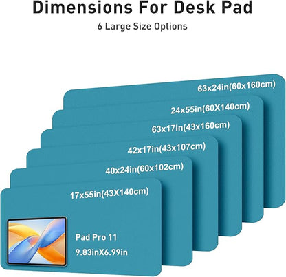 Aothia Faux Leather Desk Mat - Large Mouse Pad, Non - Slip PU Leather Blotter, Waterproof Writing Surface for Office and Home (Turquoise, 40" x 24") | Desk Pads Blotters - TrueDesk