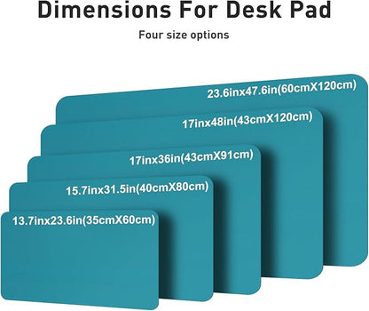 Aothia Faux Leather Desk Mat – Large Mouse Pad, Non - Slip PU Leather Blotter, Waterproof Writing Surface for Office and Home (Turquoise, 47.2" x 23.6") | Desk Pads Blotters - TrueDesk