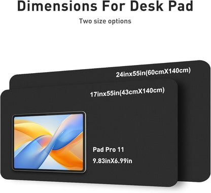 Aothia Faux Leather Desk Mat - Non - Slip PU Leather Desk Blotter, Waterproof Writing Surface, Large Desk Pad for Office & Home (Black, 55" x 17") | Desk Pads Blotters - TrueDesk