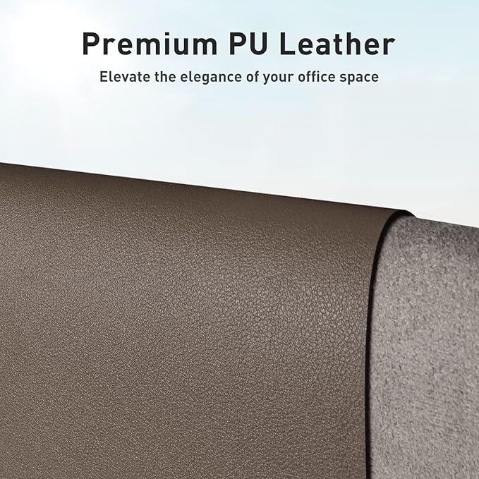 Aothia Faux Leather Desk Mat - Non - Slip PU Leather Desk Blotter, Waterproof Writing Surface, Large Desk Pad for Office & Home (Coffee, 55" x 17") | Desk Pads Blotters - TrueDesk