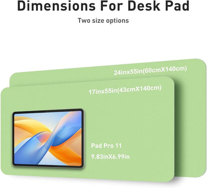 Aothia Faux Leather Desk Mat - Non - Slip PU Leather Desk Blotter, Waterproof Writing Surface, Large Desk Pad for Office & Home (Foam Green, 55" x 17") | Desk Pads Blotters - TrueDesk