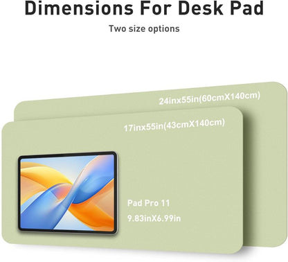 Aothia Faux Leather Desk Mat - Non - Slip PU Leather Desk Blotter, Waterproof Writing Surface, Large Desk Pad for Office & Home (Grass Green, 55" x 17") | Desk Pads Blotters - TrueDesk