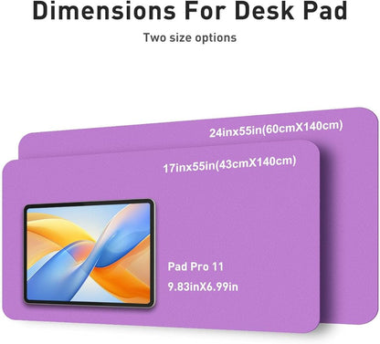 Aothia Faux Leather Desk Mat - Non - Slip PU Leather Desk Blotter, Waterproof Writing Surface, Large Desk Pad for Office & Home (Iris Violet, 55" x 24") | Desk Pads Blotters - TrueDesk