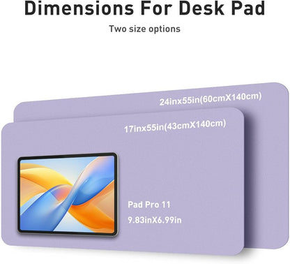 Aothia Faux Leather Desk Mat - Non - Slip PU Leather Desk Blotter, Waterproof Writing Surface, Large Desk Pad for Office & Home (Lavender, 55" x 17") | Desk Pads Blotters - TrueDesk