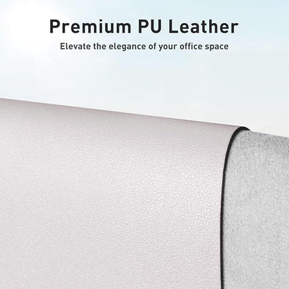 Aothia Faux Leather Desk Mat - Non - Slip PU Leather Desk Blotter, Waterproof Writing Surface, Large Desk Pad for Office & Home (Pale Lavender White, 55" x 17") | Desk Pads Blotters - TrueDesk