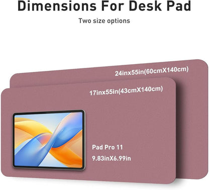 Aothia Faux Leather Desk Mat - Non - Slip PU Leather Desk Blotter, Waterproof Writing Surface, Large Desk Pad for Office & Home (Purple, 55" x 24") | Desk Pads Blotters - TrueDesk