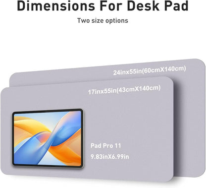 Aothia Faux Leather Desk Mat - Non - Slip PU Leather Desk Blotter, Waterproof Writing Surface, Large Desk Pad for Office & Home (Smoky Lavender, 55" x 24") | Desk Pads Blotters - TrueDesk