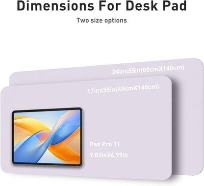 Aothia Faux Leather Desk Mat - Non - Slip PU Leather Desk Blotter, Waterproof Writing Surface, Large Desk Pad for Office & Home (Soft Lavender, 55" x 17") | Desk Pads Blotters - TrueDesk