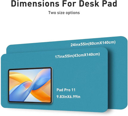 Aothia Faux Leather Desk Mat - Non - Slip PU Leather Desk Blotter, Waterproof Writing Surface, Large Desk Pad for Office & Home (Turquoise, 55" x 17") | Desk Pads Blotters - TrueDesk