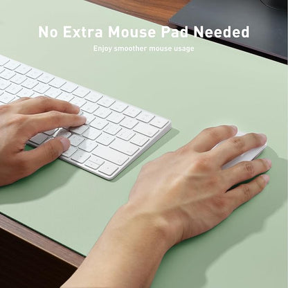 Aothia Large PU Leather Desk Pad Protector - Non - Slip Mouse Pad & Writing Mat for Office/Home, Waterproof, Easy to Clean (23.6" x 13.7", Aqua) | Mouse Pads - TrueDesk