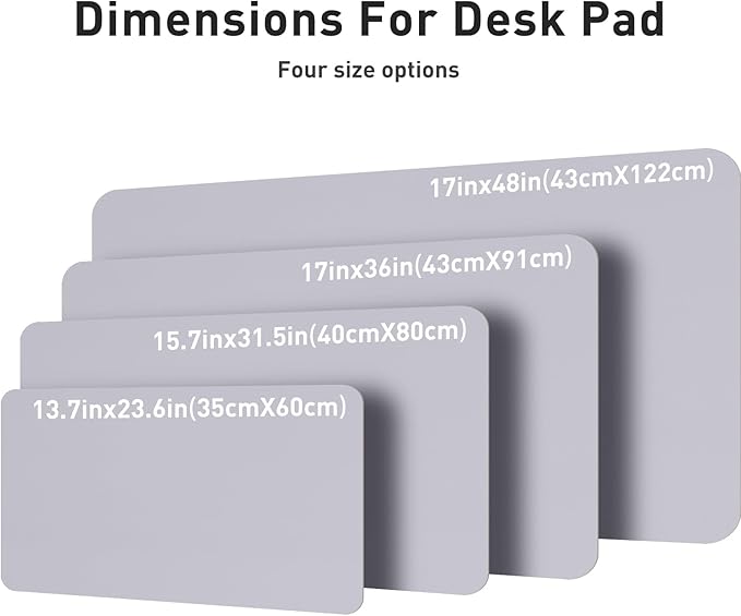 Aothia Large PU Leather Desk Pad Protector - Non - Slip Mouse Pad & Writing Mat for Office/Home, Waterproof, Easy to Clean (23.6" x 13.7", Smoky Lavender) | Mouse Pads - TrueDesk