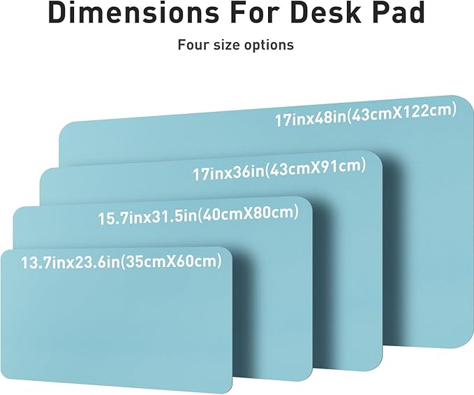 Aothia Large PU Leather Desk Pad Protector – Non - Slip Mouse Pad & Writing Mat for Office/Home, Waterproof, Easy to Clean (31.5" x 15.7", Blue Topaz) | Desk Pads Blotters - TrueDesk