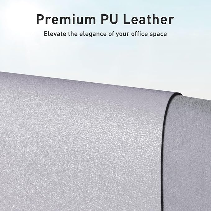 Aothia Large PU Leather Desk Pad Protector – Non - Slip Mouse Pad & Writing Mat for Office/Home, Waterproof, Easy to Clean (31.5" x 15.7", Smoky Lavender) | Desk Pads Blotters - TrueDesk