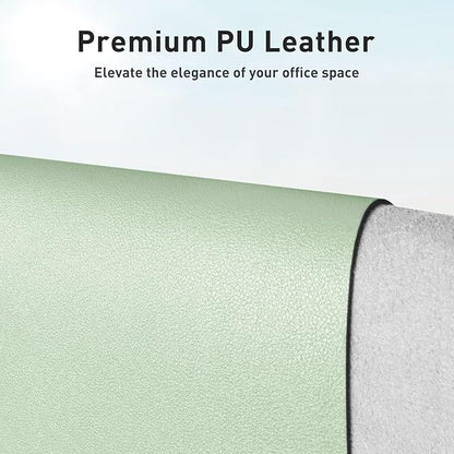 Aothia Large PU Leather Desk Pad Protector – Non - Slip Mouse Pad & Writing Mat for Office/Home, Waterproof, Easy to Clean (36" x 17", Aqua) | Desk Pads Blotters - TrueDesk